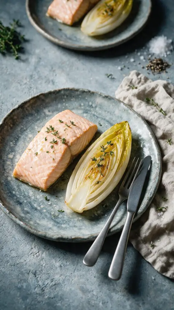 Gebratener Lachs mit Chicorée