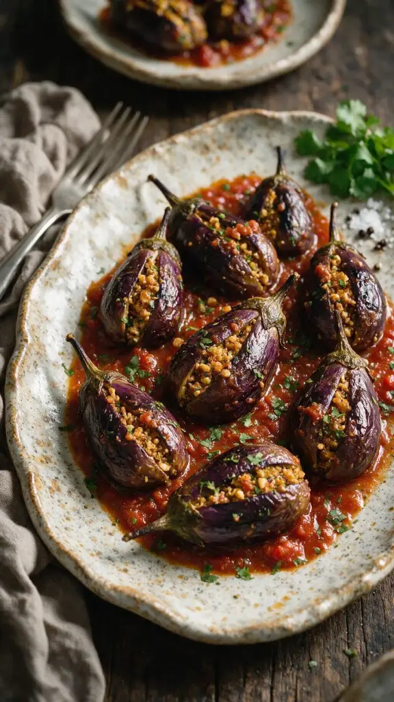 Gefüllte Auberginen mit Cashews
