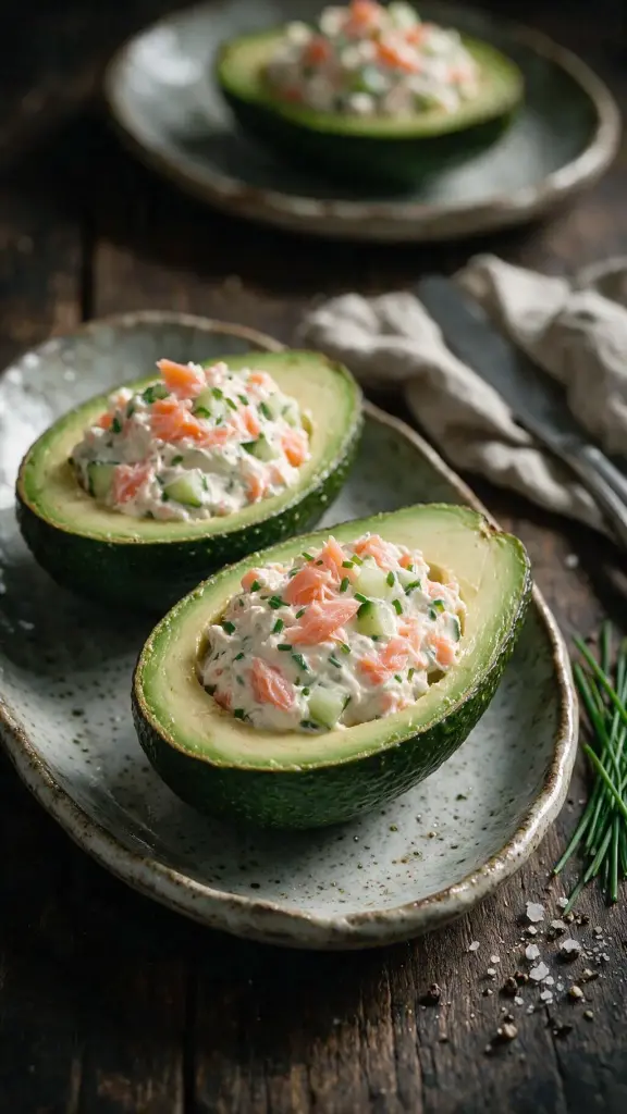 Avocado mit Lachscreme