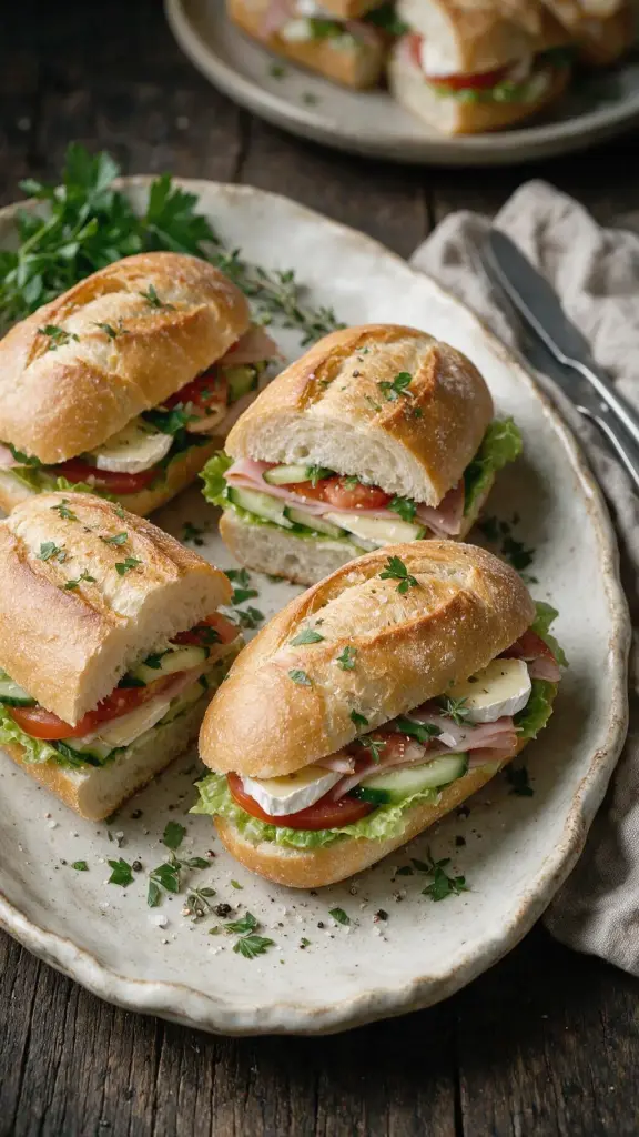 Gefüllte Baguette-Brötchen