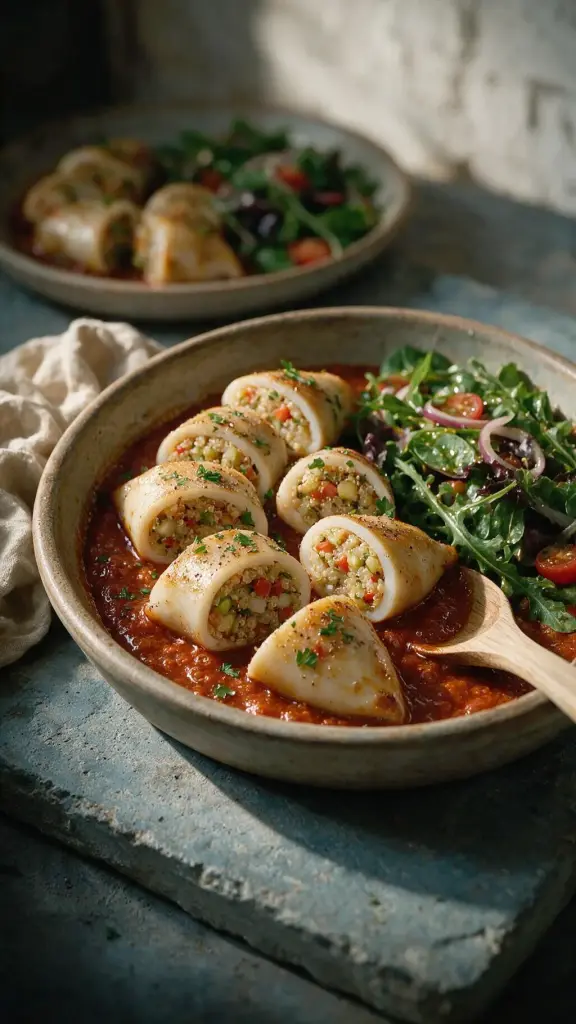 Gefüllte Calamari mit Quinoa