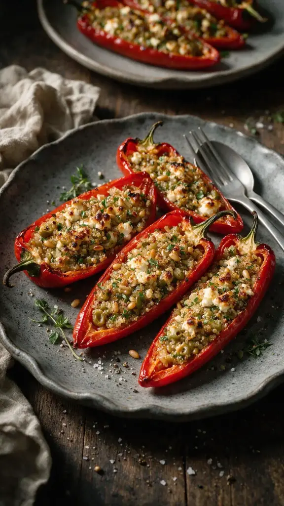 Quinoa-Feta Paprika aus dem Ofen