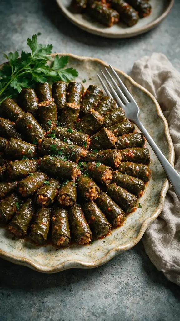 Gefüllte Weinblätter Hackfleisch