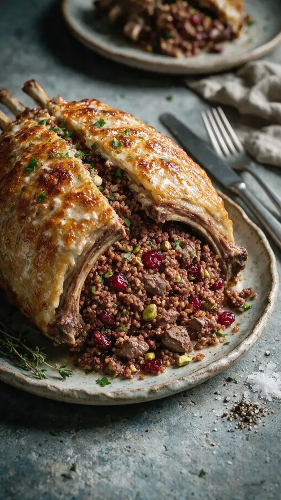 Kaburga Dolması mit Pistazien