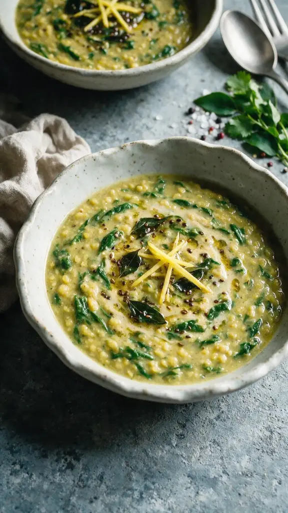 Patli Dal mit Spinat und Erdnuss