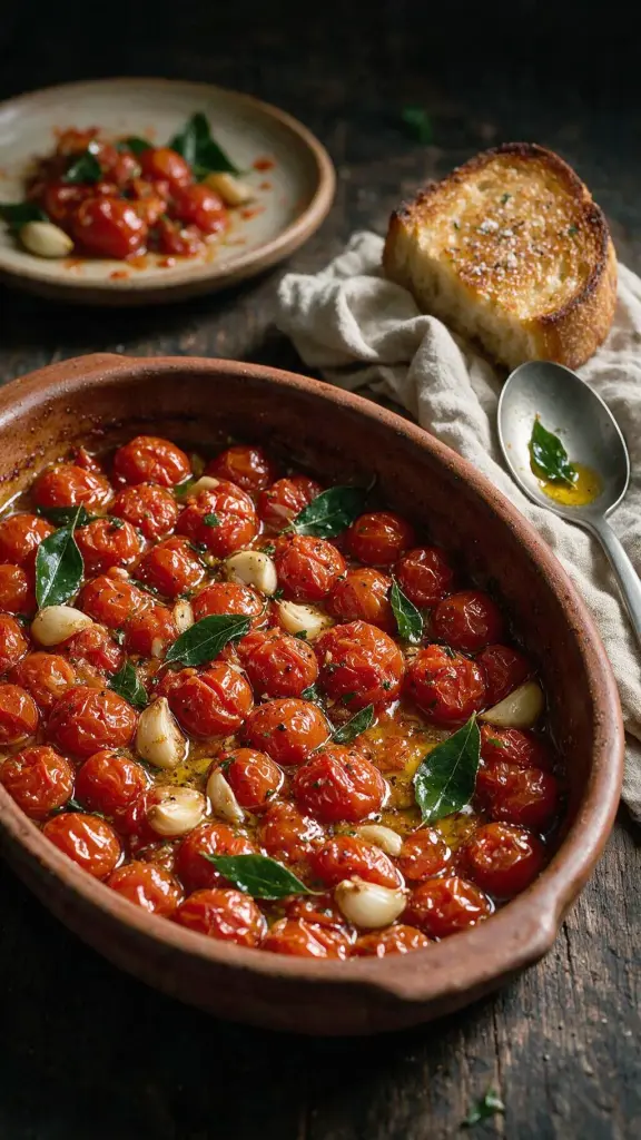 Geröstete Tomaten mit Curryblättern