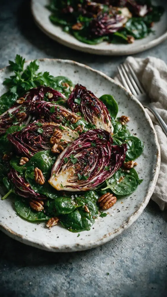 Spinat-Radicchio-Salat