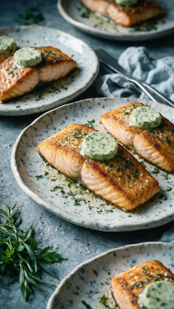 Gesalzener Lachs mit Estragonbutter
