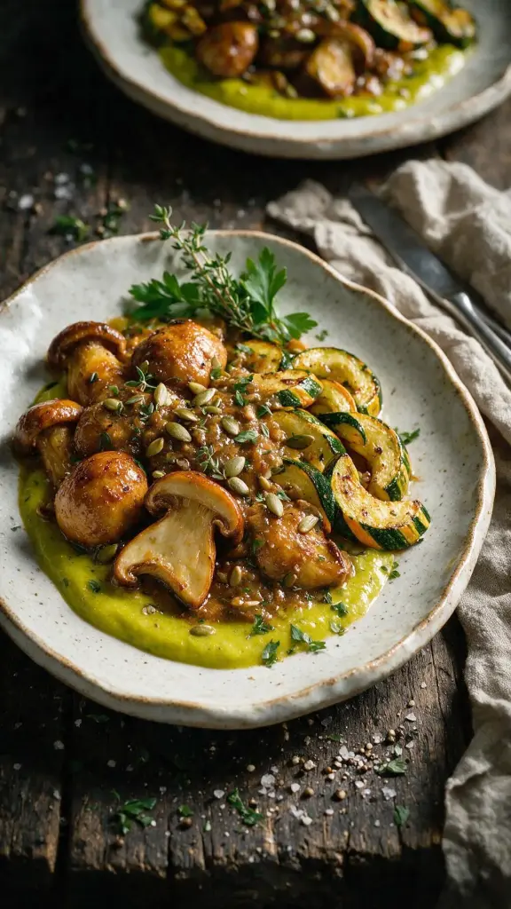 Geschmorte Matsutake mit Kürbis
