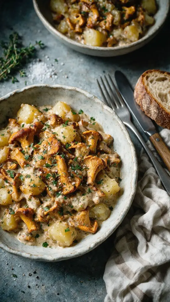 Pfifferlinge und Kartoffeln