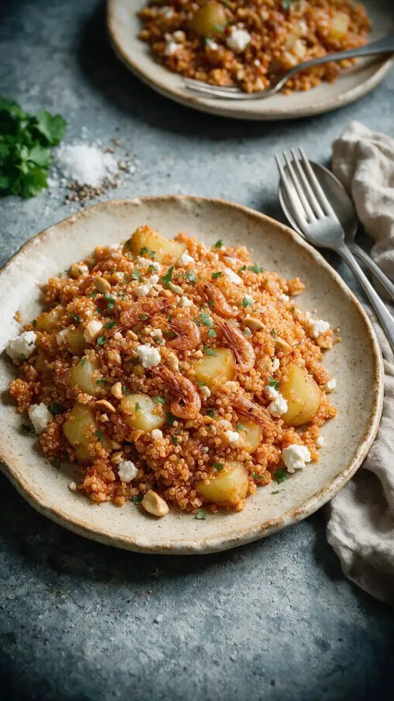 Quinoa mit Garnelen