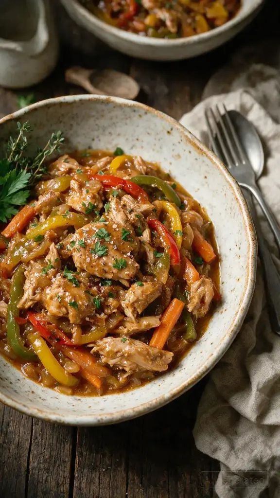 Geschmortes Kaninchen mit Paprika
