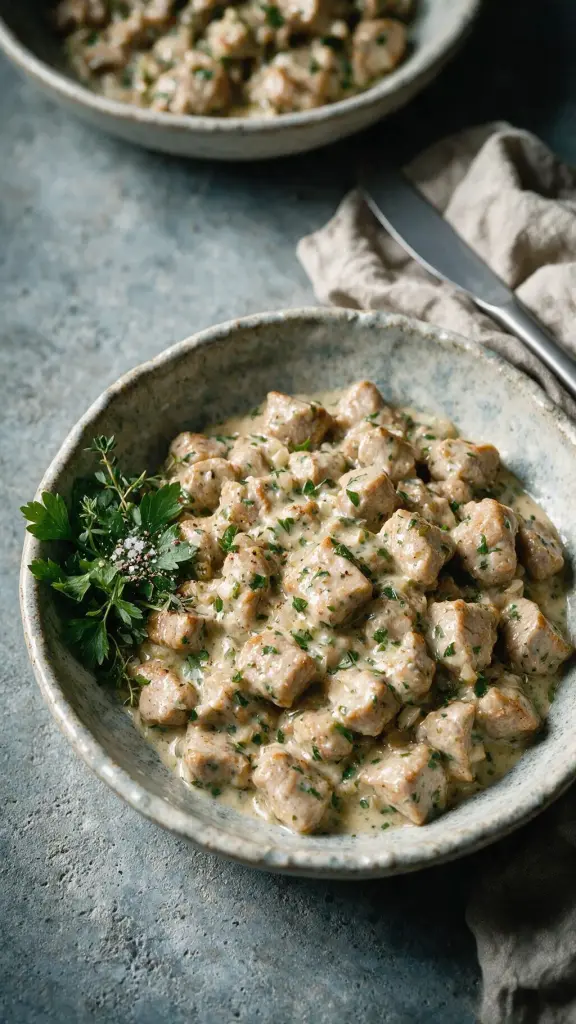 Schweinegeschnetzeltes mit Kräutern