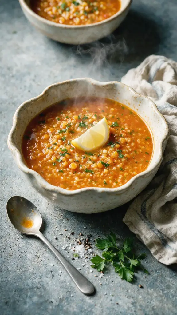 Würzige Linsensuppe mit Bulgur