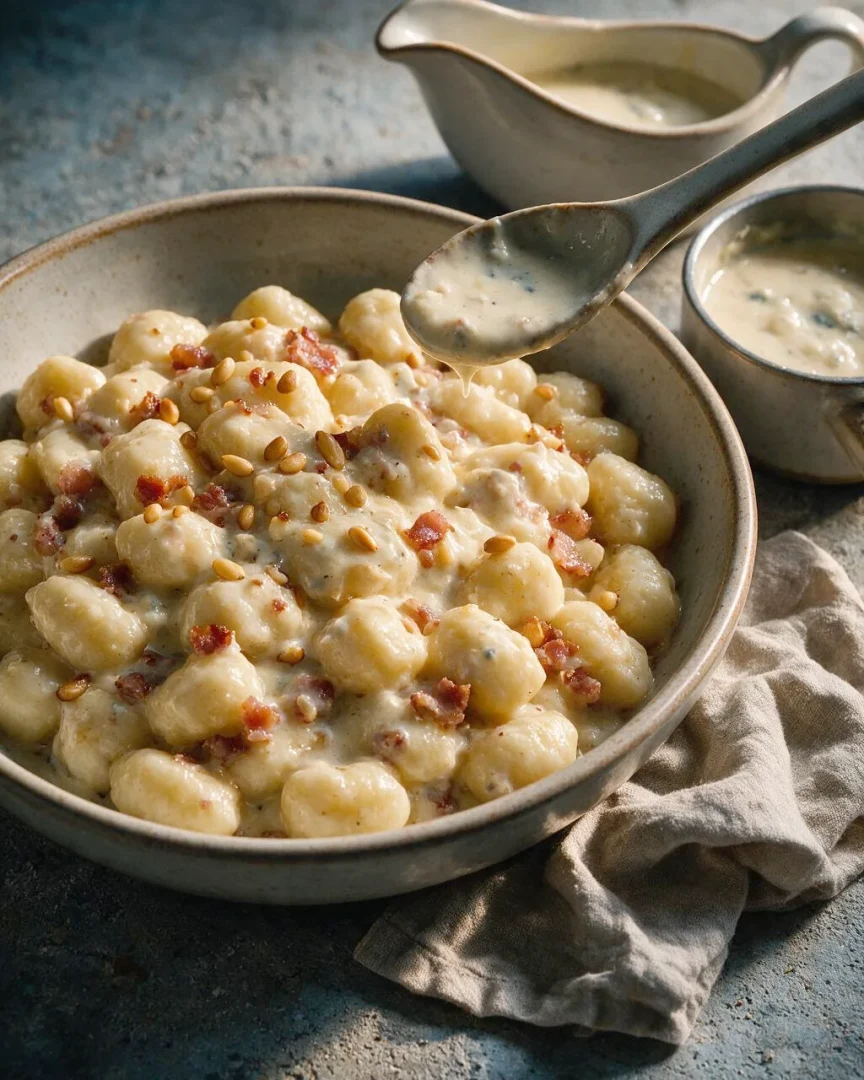 Gnocchi mit Gorgonzola (KI-Illustration)