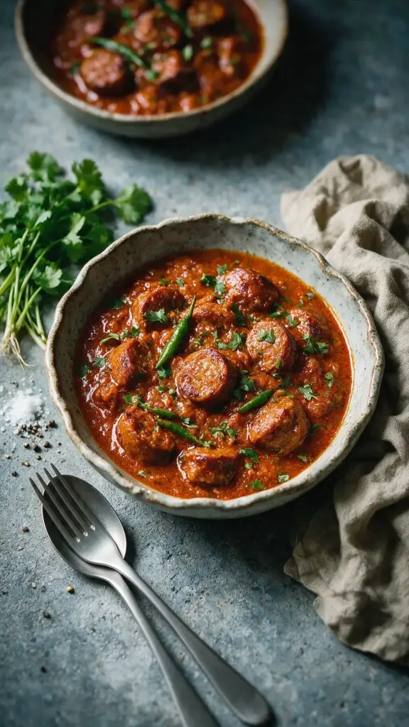 Schweinswurst-Curry nach Goan-Art