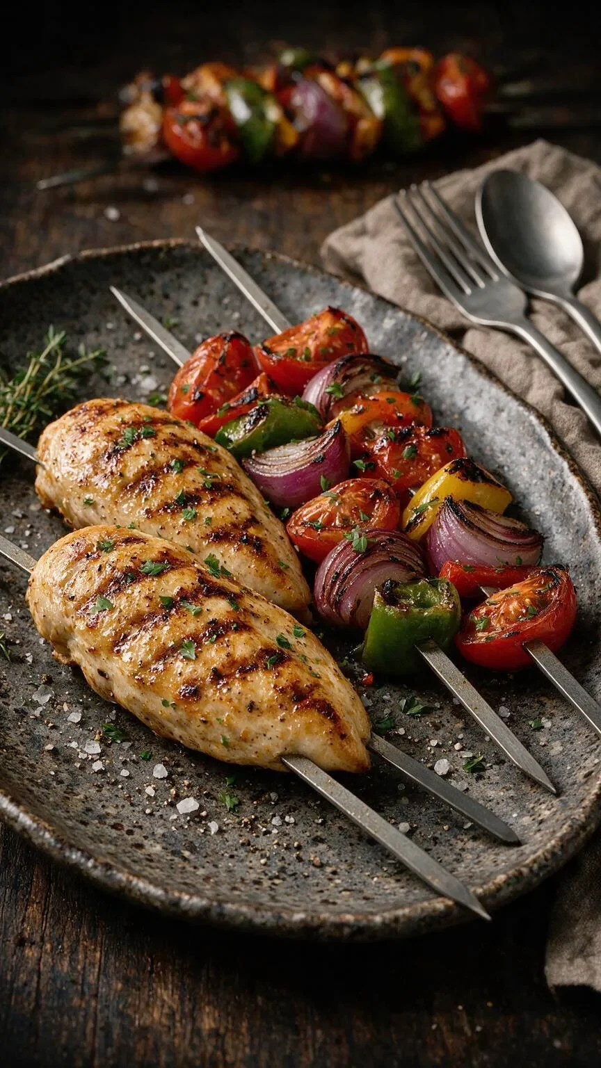Grillhähnchen mit Röstgemüse