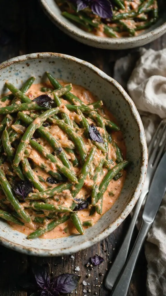 Bohnen in Tomaten-Joghurt-Creme