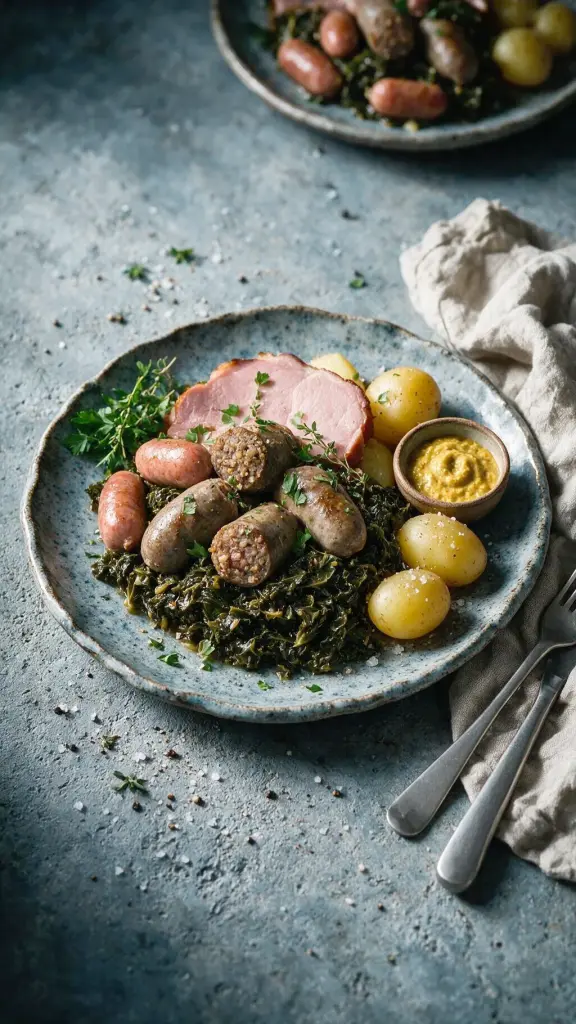 Grünkohl mit Pinkel und Kassler