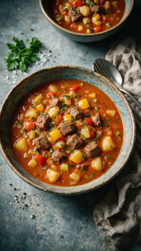 Gulaschsuppe mit Rindfleisch
