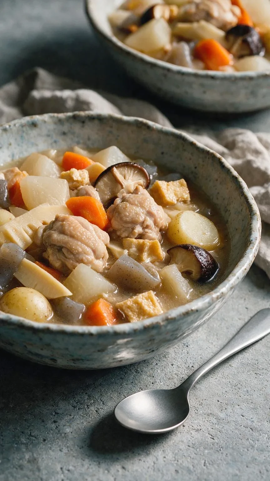 Hähnchen-Gemüsesuppe mit Daikon