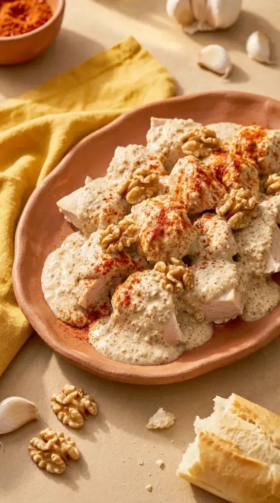 Hähnchen in Walnuss-Paprika-Sauce