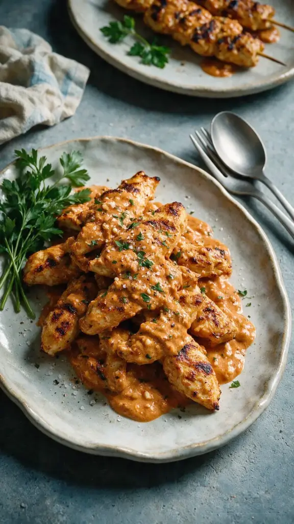 Hähnchen-Kebab mit Cashew