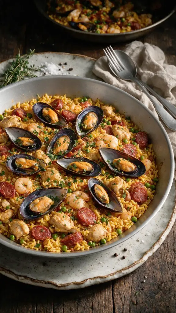 Hähnchen-Paella mit Chorizo