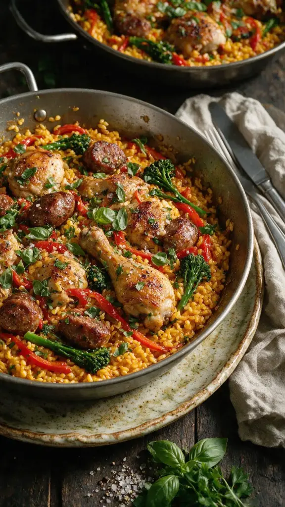 Hähnchen-Paella mit Salsiccia