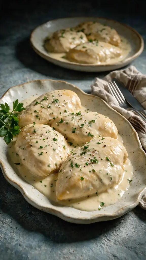 Hähnchenbrust in Sahnesauce