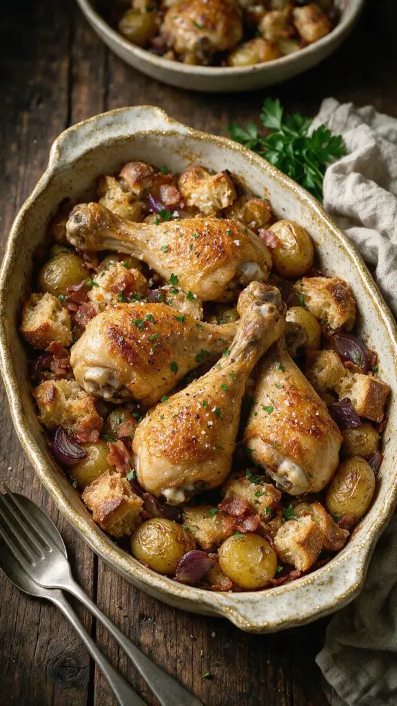 Hähnchenkeulen mit Kartoffeln