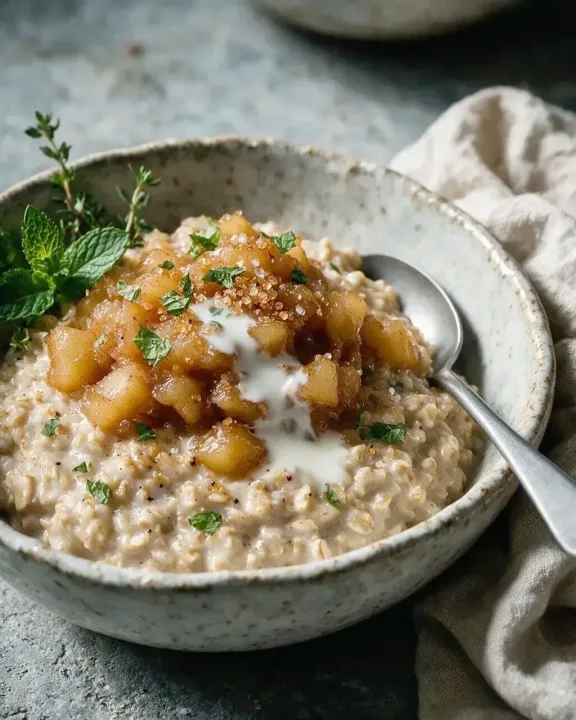 Haferflocken-Porridge mit Apfel (KI-Illustration)