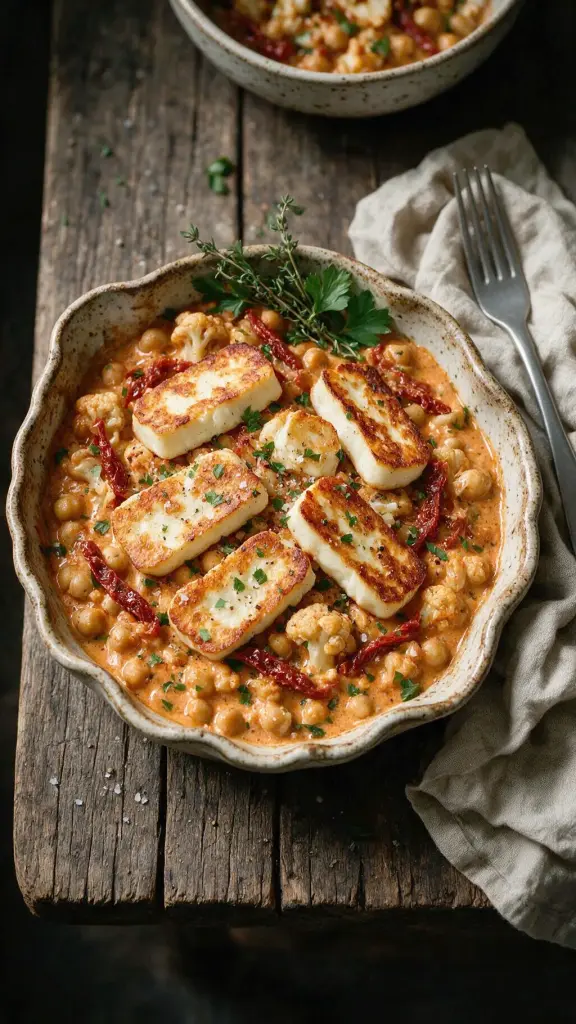Halloumi-Kichererbsen-Pfanne