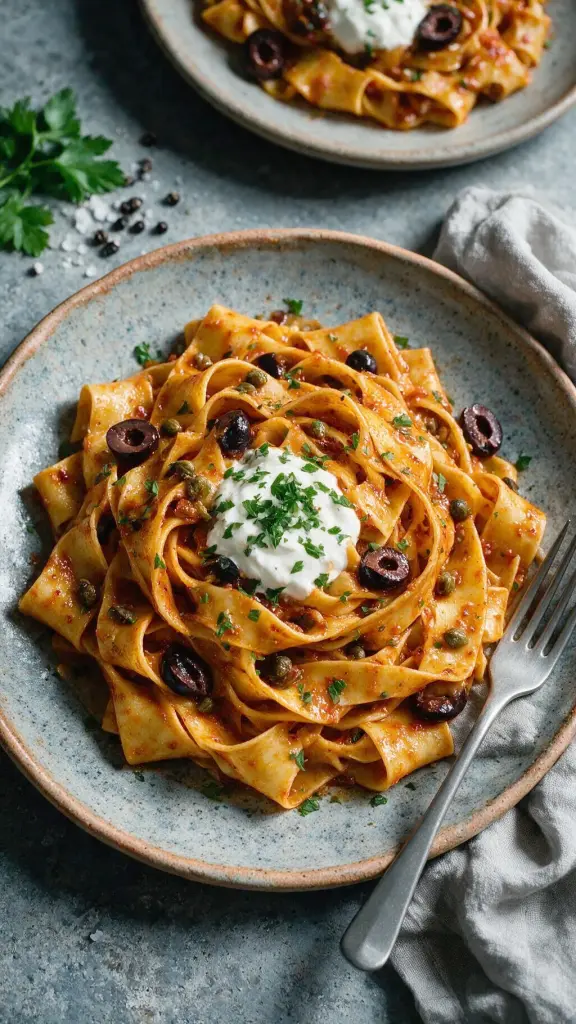 Pappardelle mit Rosen-Harissa