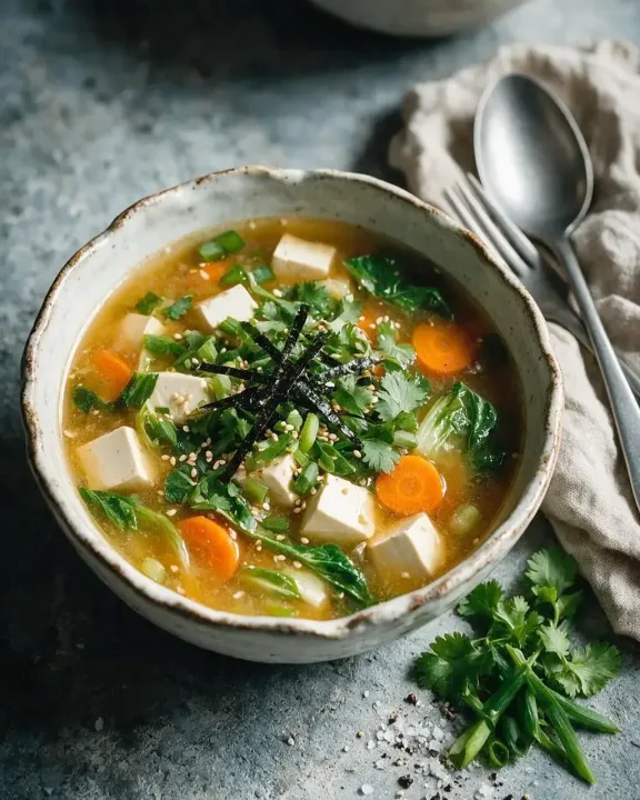 Miso-Suppe mit Tofu (KI-Illustration)