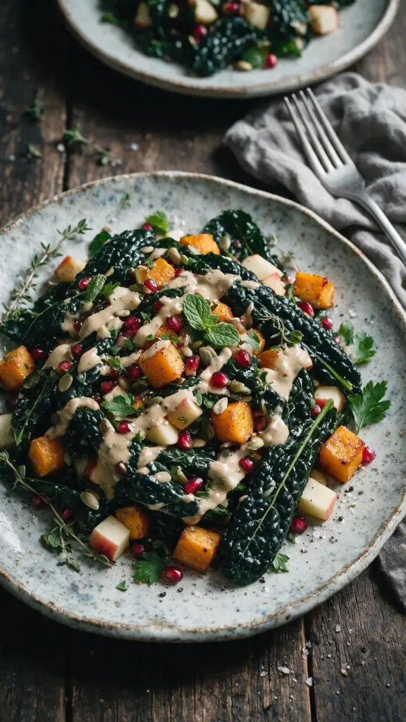 Grünkohlsalat mit Kürbis