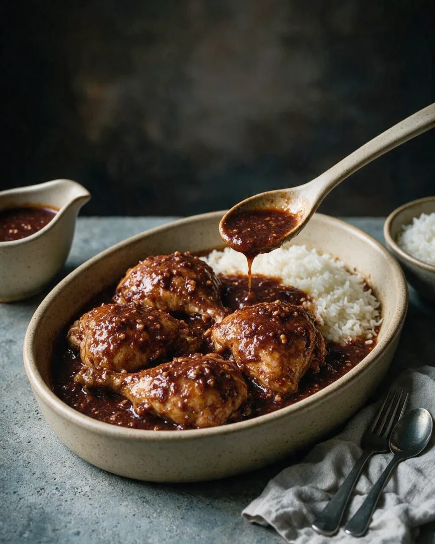 Huhn in Walnuss-Granatapfel-Sauce (KI-Illustration)