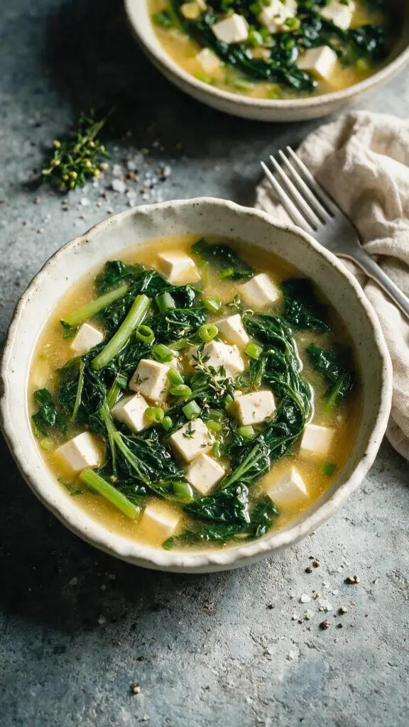 Miso-Suppe mit Ingwer und Tofu