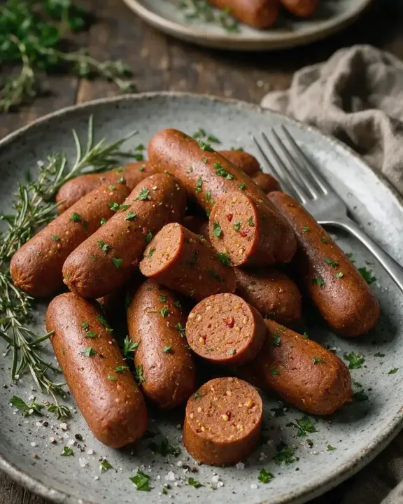 Italienische Seitan-Würstchen (KI-Illustration)