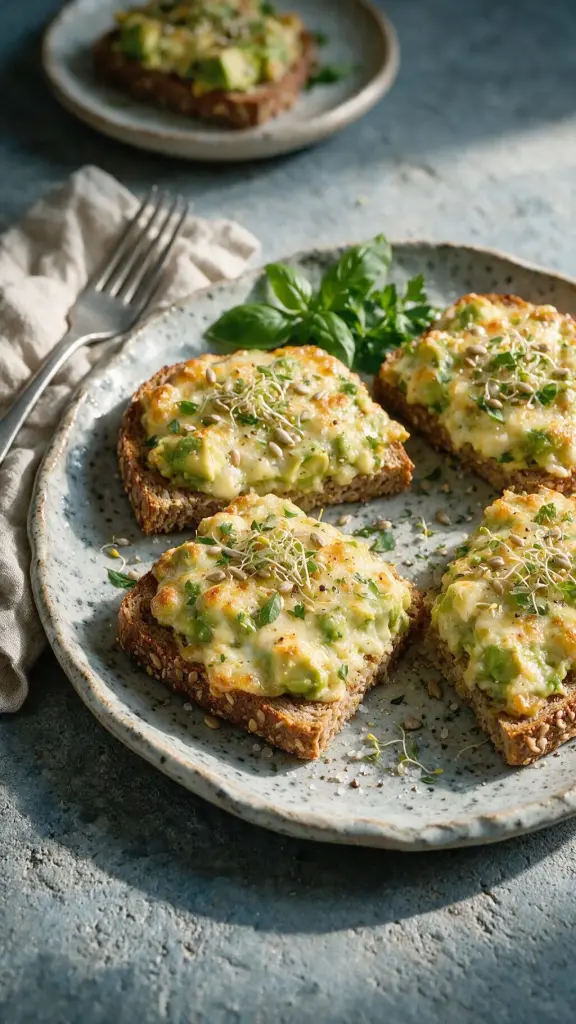 Käse-Avocado-Brot mit Sprossen