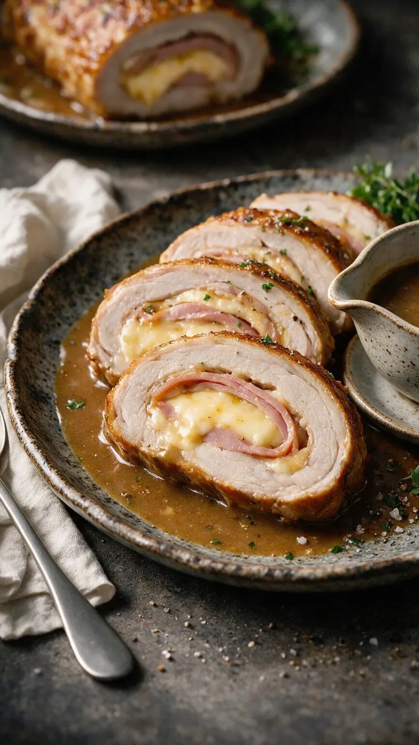 Kalbsbraten mit Schinken und Käse