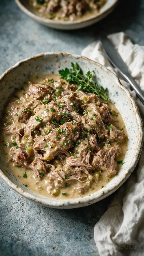 Kalbshaxe mit Gewürzgurkensauce
