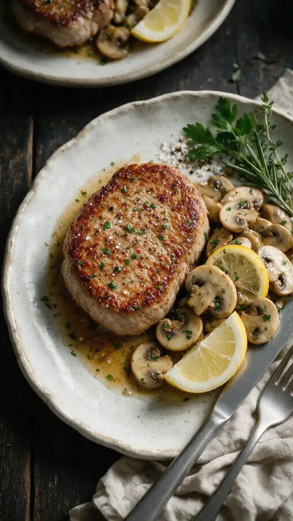 Kalbssteak mit Zitronenpilzen