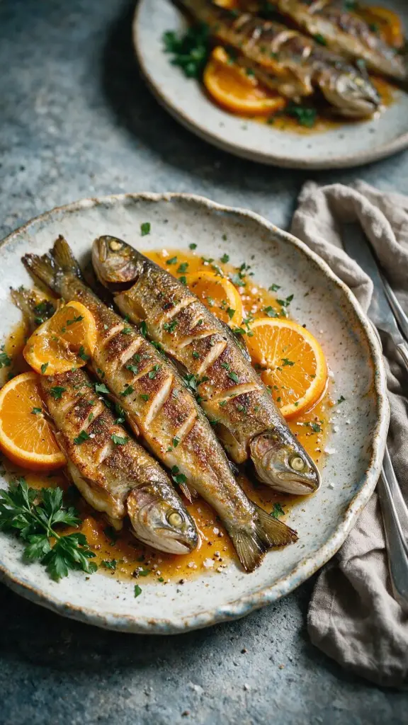 Forelle in Orangenmarinade
