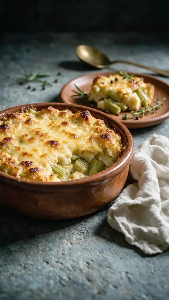 Kardonen-Fontina-Brotpudding