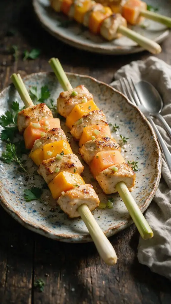 Karibische Hähnchenspieße mit Mango
