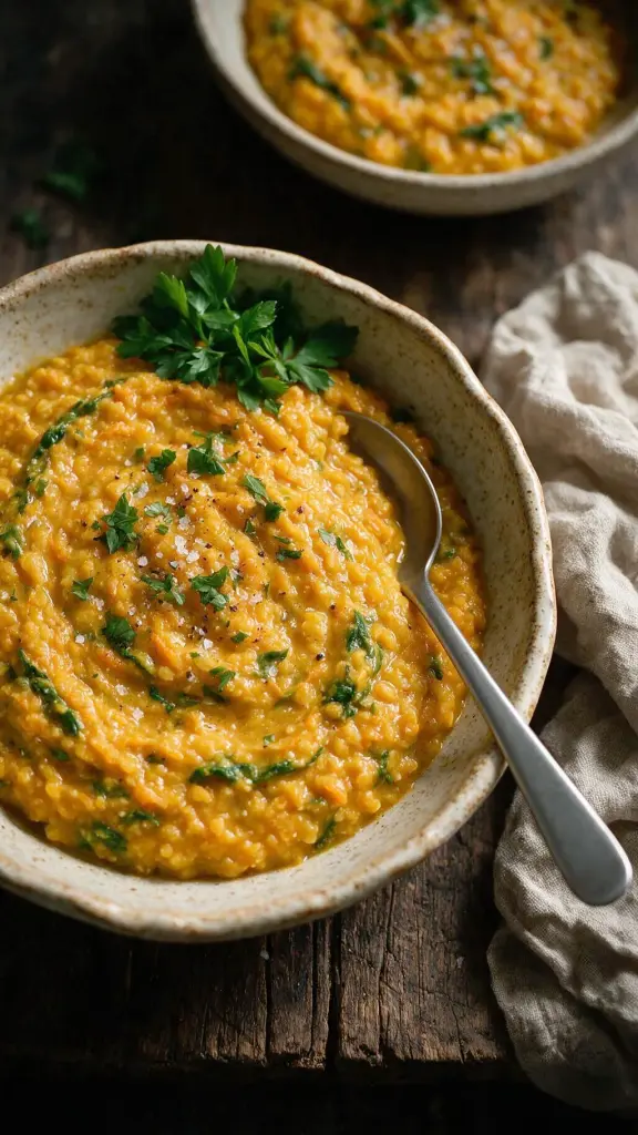 Rotes Linsen-Curry mit Karotten