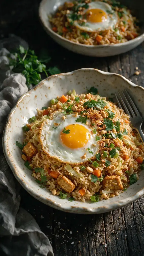Karotten-Erdnuss Nasi Goreng