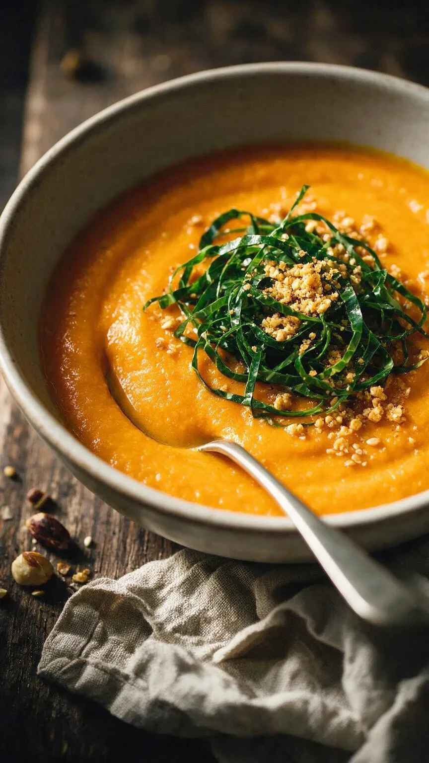 Karottensuppe mit würzigem Kohltop