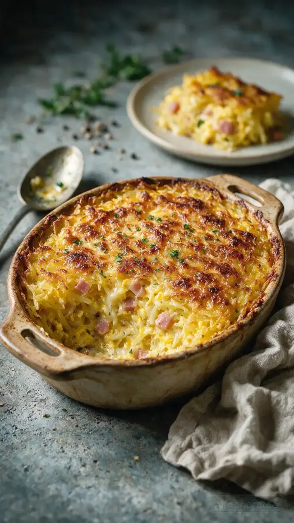 Kartoffelgratin mit Schinken & Ei